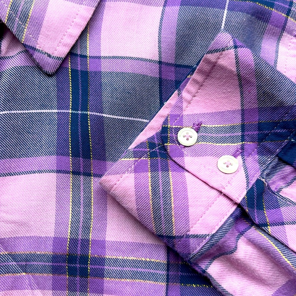 Talbots purple flannel with pizzazz - Picture 3 of 6